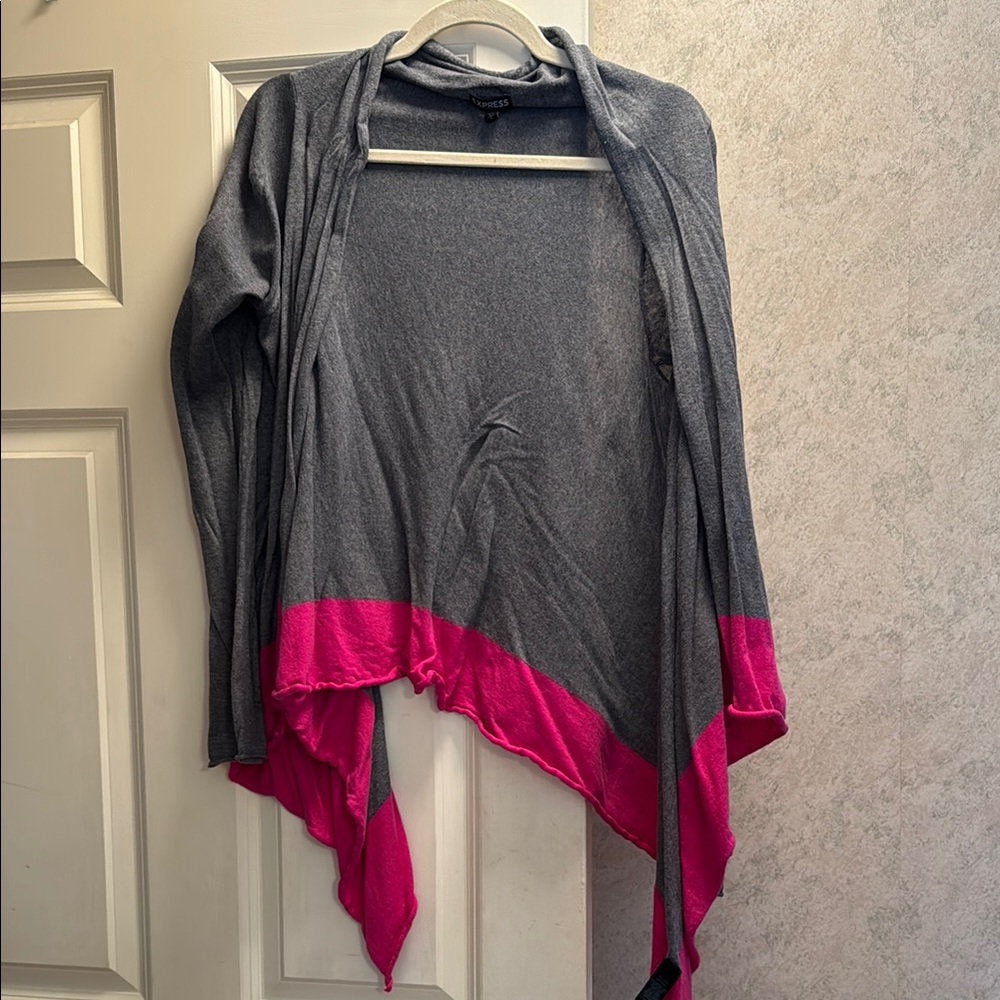Gray and Pink  Cardigan